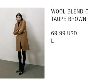Zara wool blend coat